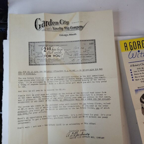 1937 Garden City Novelty The Time Band Rotary Clock 5 colors raffle game 29cents - Picture 4 of 11